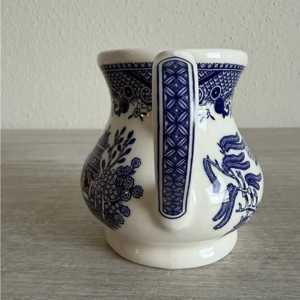 Vintage Churchill Blue Willow Creamer And Sugar Mint Condition Made In England - Picture 6 of 13